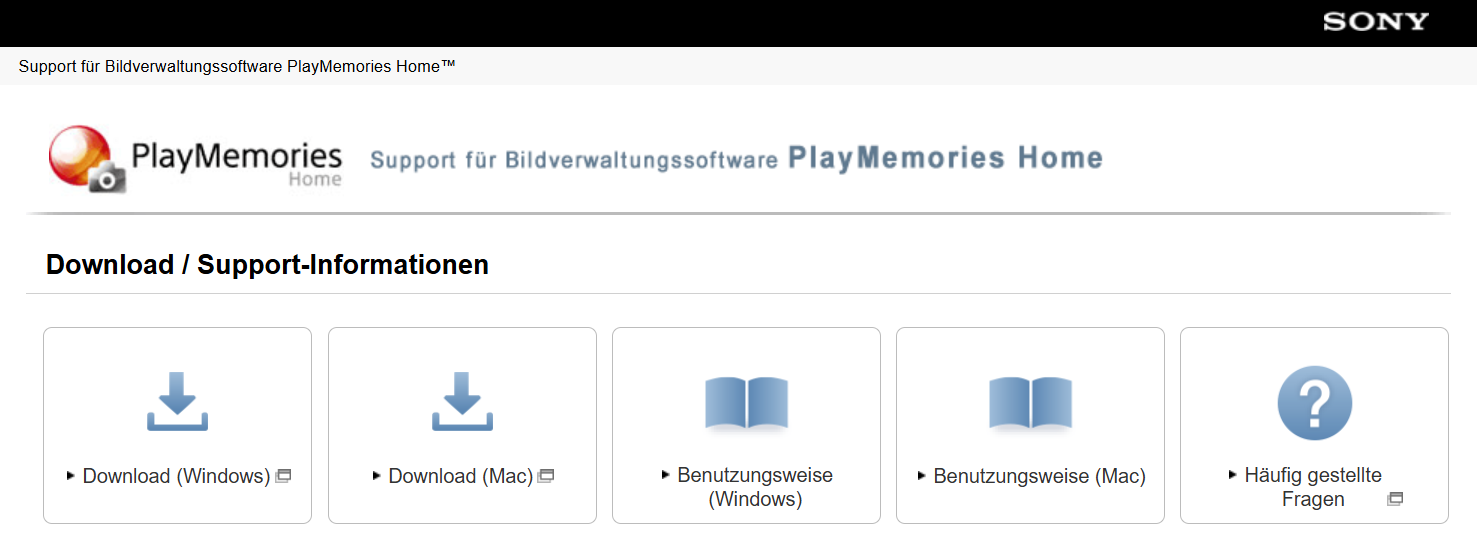 Startseite PlayMemories Home