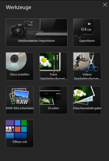 Alle Werkzeuge werden dargestellt.