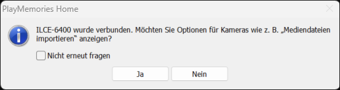 Frage ob Importseite geöffnet werden soll.