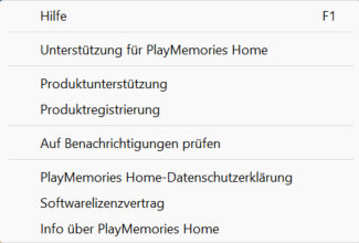 Kontextmenü Hilfe geöffnet