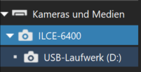 Mit dem Computer verbundene Geräte und Laufwerke werden angezeigt.